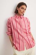 NA-KD Klassisk skjorta - Pink,Stripe