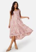Goddiva Embroidered Lace Dress Blush M (UK10)