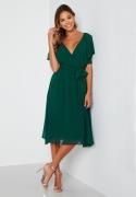 Goddiva Flutter Chiffon Dress Green S (UK10)
