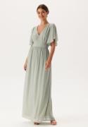 Bubbleroom Occasion Butterfly Sleeve Chiffon Gown Dusty green 36