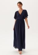 Bubbleroom Occasion Butterfly sleeve chiffon gown Navy 46