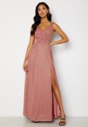 Goddiva Glitter Wrap Maxi Dress Dark Rose XL (UK16)