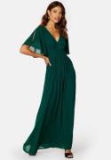 Bubbleroom Occasion Butterfly sleeve chiffon gown Dark green 36