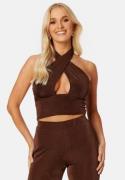 BUBBLEROOM Wiley halterneck top Brown S