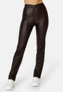 BUBBLEROOM Alicia coated straight leg trousers Dark brown 42