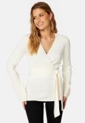 BUBBLEROOM Samantha knitted wrap top Cream XS