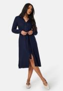 BUBBLEROOM Belted L/S Viscose Shirt Dress Dark blue 50