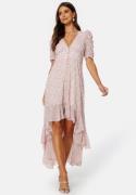 BUBBLEROOM Summer Luxe High-Low Midi Dress Pink / Floral 40