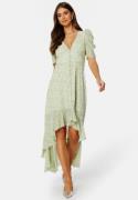 BUBBLEROOM Summer Luxe High-Low Midi Dress Green / Floral 48