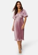 Bubbleroom Occasion Juliet Pleated Dress Dark dusty pink 34