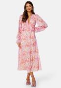 BUBBLEROOM Summer Luxe Frill Midi Dress Pink / Multi 4XL