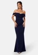 Goddiva Off Shoulder Maxi Dress Navy XL (UK16)