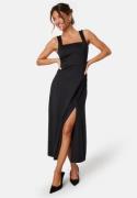 BUBBLEROOM Square Neck Sleeveless Slit Dress Black S