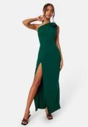 John Zack One Shoulder Bow Maxi Dress Forest Green S (UK10)