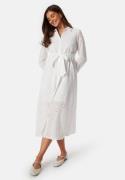 BUBBLEROOM Belted Broderie Anglaise Shirt Dress White 34