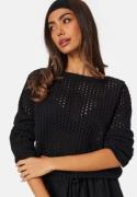 BUBBLEROOM Crochet Knitted Long Sleeve Top Black XS