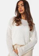 BUBBLEROOM Crochet Knitted Long Sleeve Top Offwhite L