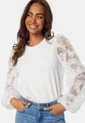 Happy Holly Mesh Sleeve Top Offwhite 32/34