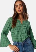 Happy Holly Broderie Anglaise Blouse Green 48/50
