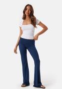 BUBBLEROOM Fold Over Flared Trousers Navy S