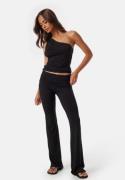 BUBBLEROOM Fold Over Flared Trousers Black S