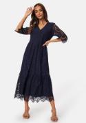 Happy Holly V-neck Lace Midi Dress Dark blue 44/46