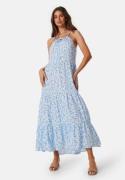 BUBBLEROOM Viscose Strap dress Blue/Patterned XS