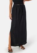 BUBBLEROOM Linen Blend Maxi Skirt Black XL