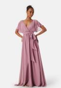 Goddiva Flutter Chiffon Maxi Dress Lavender L (UK14)