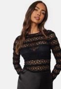 Happy Holly Valerie Lace Top Black 32/34