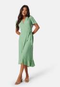 John Zack Short Sleeve Wrap Dress Sage Green XL (UK16)