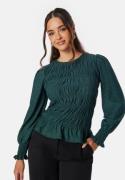 Happy Holly Long Sleeve Smock Top Dark green 36/38