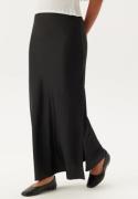 BUBBLEROOM Slit Satin Maxi Skirt Black 38