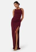 Bubbleroom Occasion Square neck slit maxi dress  XS