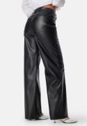 BUBBLEROOM Straight PU Trousers Black 38