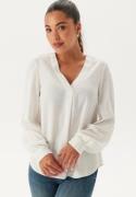 BUBBLEROOM V-neck Front Pleat Blouse White M