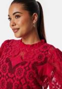 BUBBLEROOM Lace L/S Blouse Red S