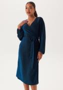 Happy Holly Sparkling Midi Wrap Dress Blue 36/38