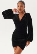 Bubbleroom Occasion Velvet Wrap Dress Black M