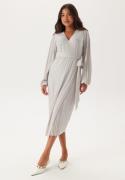 BUBBLEROOM  Pleated Wrap Dress Light beige XS