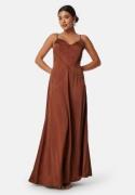 Bubbleroom Occasion Satin Strap Gown Rust 36