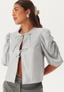 BUBBLEROOM Short Puff Sleeve Blouse Silver S