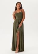 Bubbleroom Occasion Waterfall Soft Gown Khaki green M