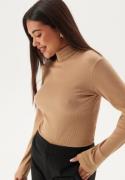 GANT Slim Rib Turtleneck Caramel Beige XL