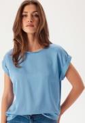 VILA Viellette S/S Satin Top Blissful Blue 34