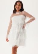 BUBBLEROOM Dotted Mesh L/S Dress White 40