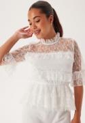 BUBBLEROOM Frill Lace Blouse White 36