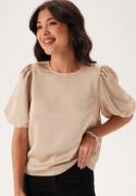 VILA Viellette 2/4 SATIN PUFF TOP S Cement 40