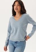 Pieces Pcbree Ls V-neck Knit Cashmere Blue Detail:melange XL