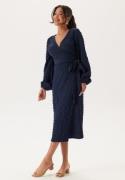 BUBBLEROOM Structure Wrap Dress Navy M